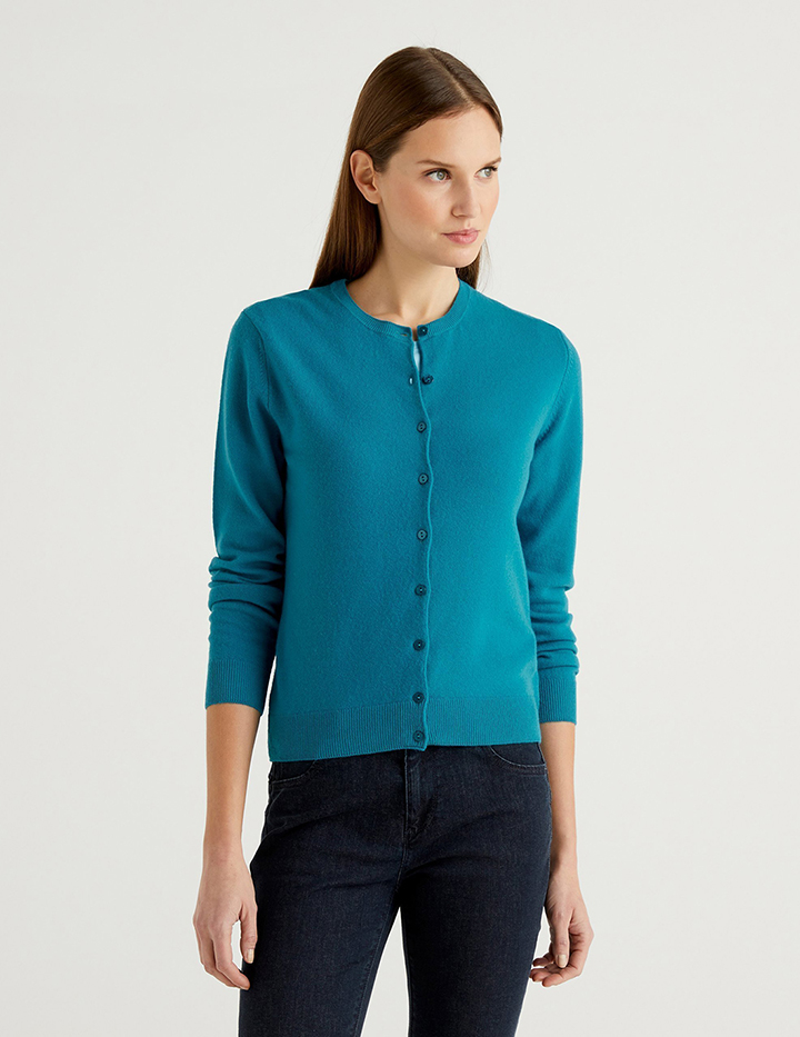 

Кардиган женский United Colors of Benetton 21A_1002D5485 голубой S, 21A_1002D5485