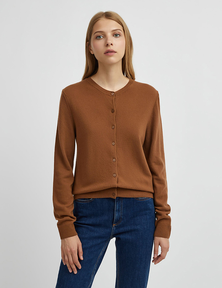 

Кардиган женский United Colors of Benetton 21A_1002D5485 коричневый M, 21A_1002D5485
