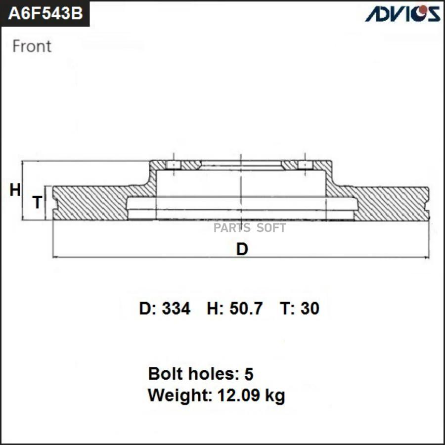 

Тормозной диск ADVICS A6F543B