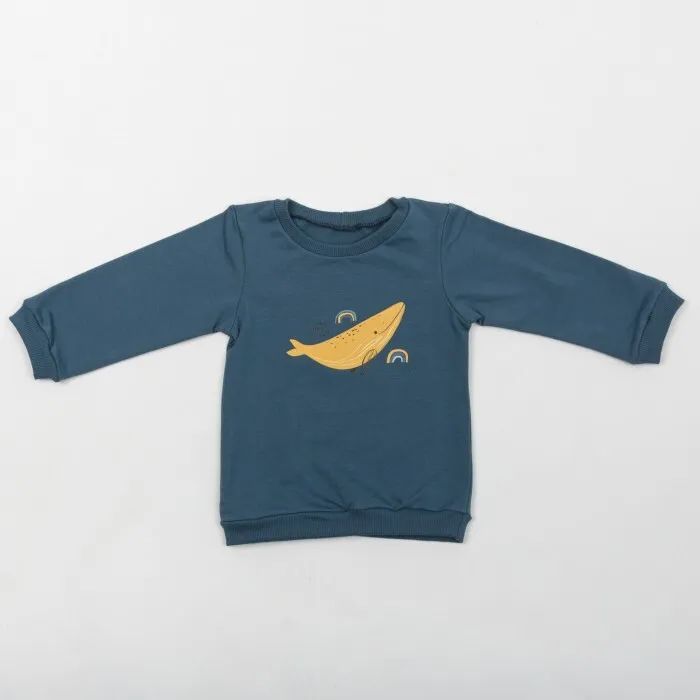 Свитшот детский Forest kids Whales, синий, 110