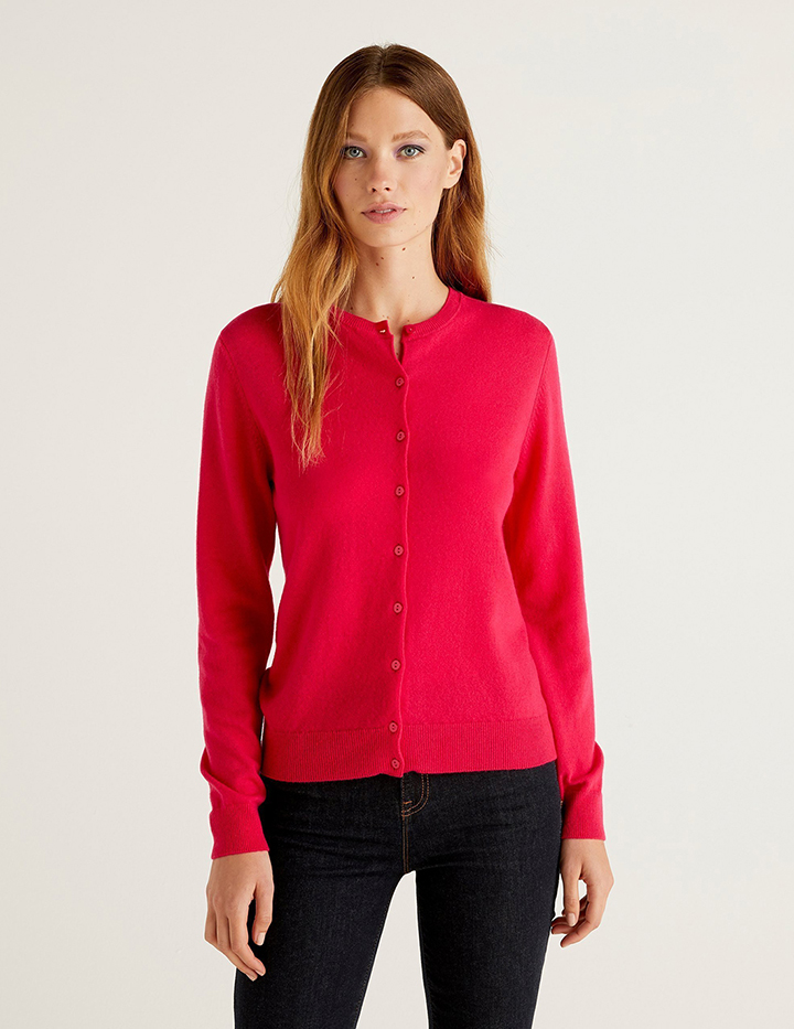 

Кардиган женский United Colors of Benetton 21A_1002D5485 розовый XS, 21A_1002D5485