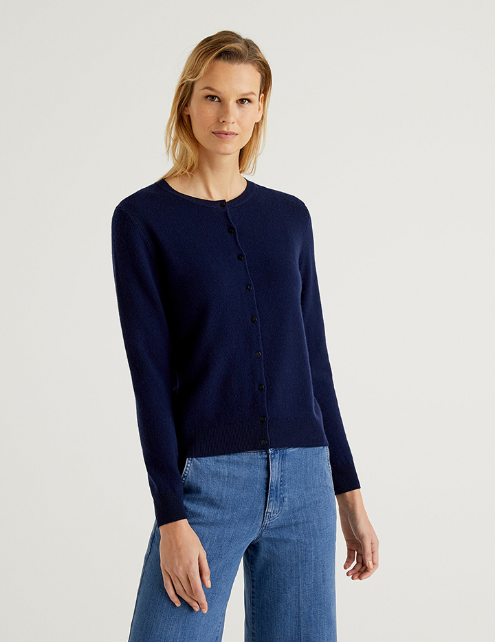 

Кардиган женский United Colors of Benetton 21A_1002D5485 синий XS