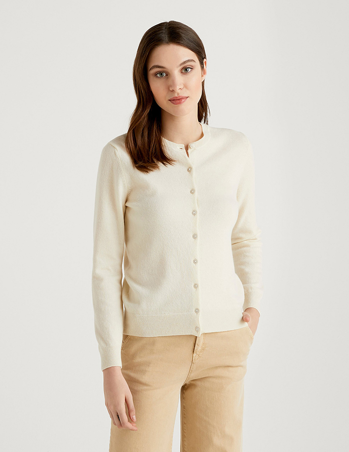 

Кардиган женский United Colors of Benetton 21A_1002D5485 бежевый XS, 21A_1002D5485