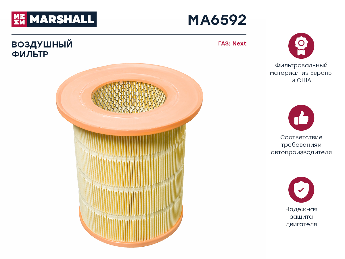 

Фильтр воздушный для GAZ Next 16- /кросс-номер GB529/OEM 1931109080 529001109013