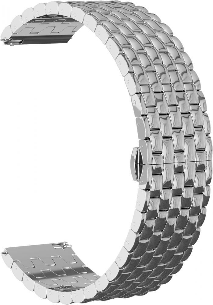 

Ремешок металлический GSMIN Snake Pro 20 для Amazfit Bip / Bip Lite (Серебристый), Snake Pro 20 для Amazfit Bip