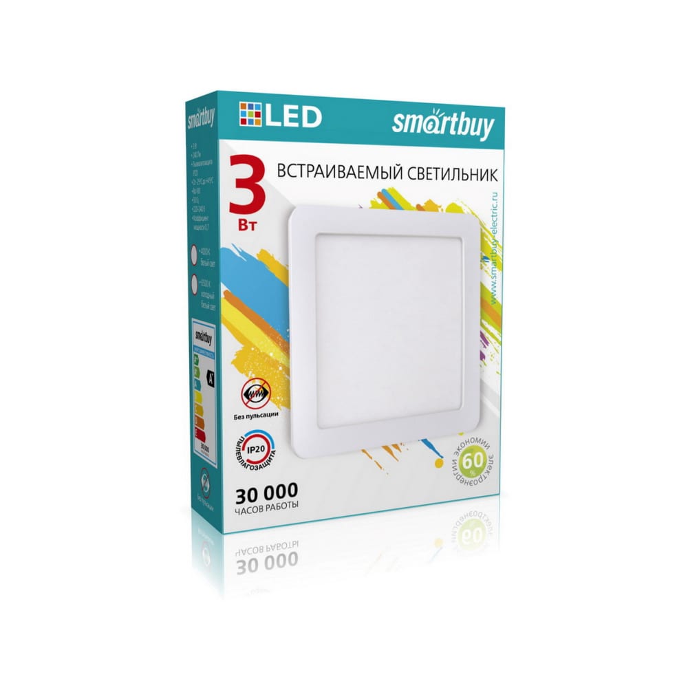 

Встраиваемый светильник Smartbuy SBL-DLSq-3-4K