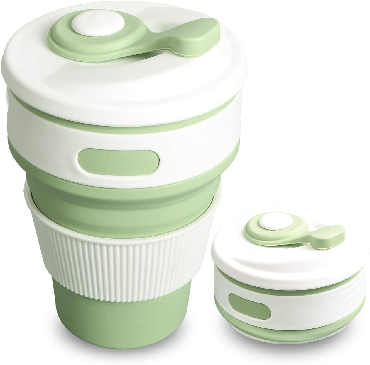 фото Складной силиконовый стакан для кофе, зелёный nobrand