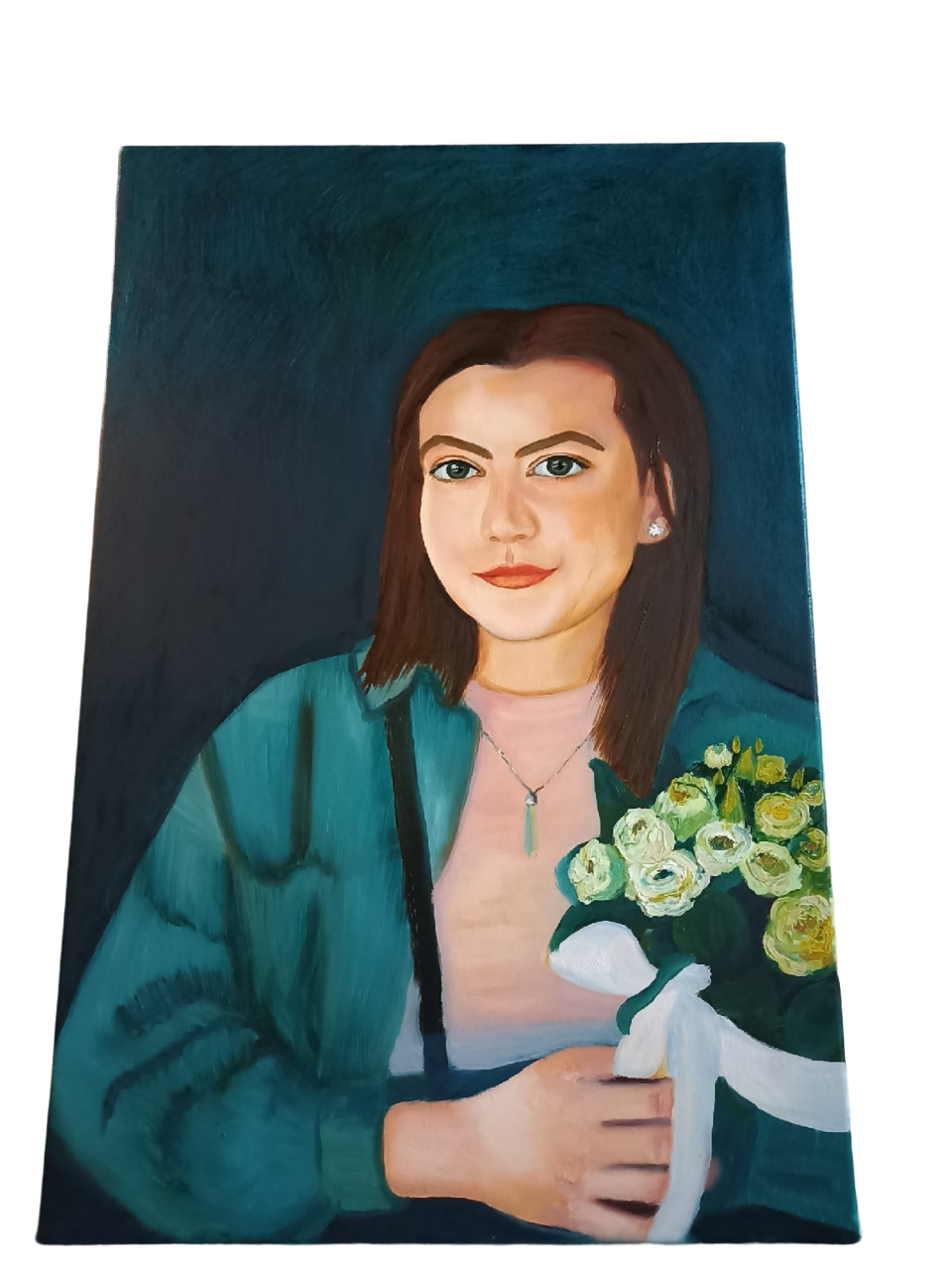 

Картина, Девушка с букетом , Маргарита Мишарева, 60х40см без рамы