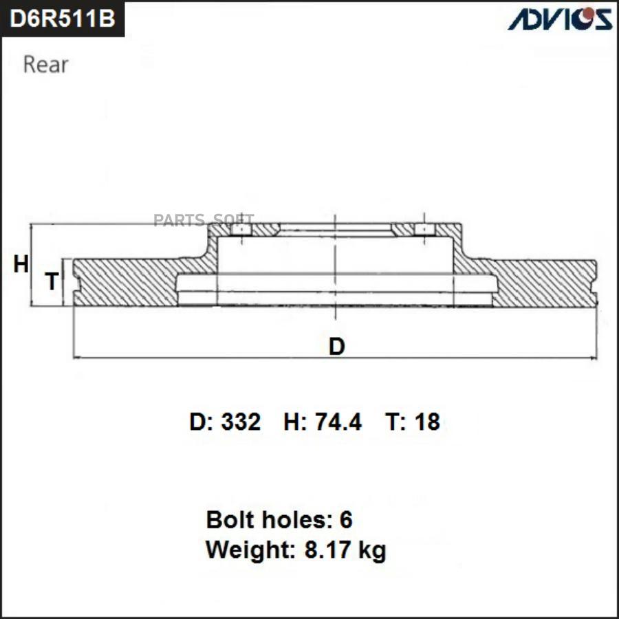 

Тормозной диск ADVICS D6R511B