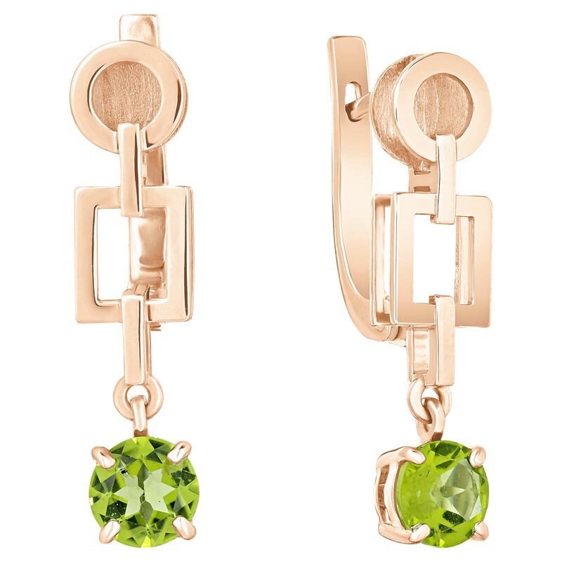 

Серьги из серебра с хризолитом LAZURIT-ONLINE 6690RG, 6690RG