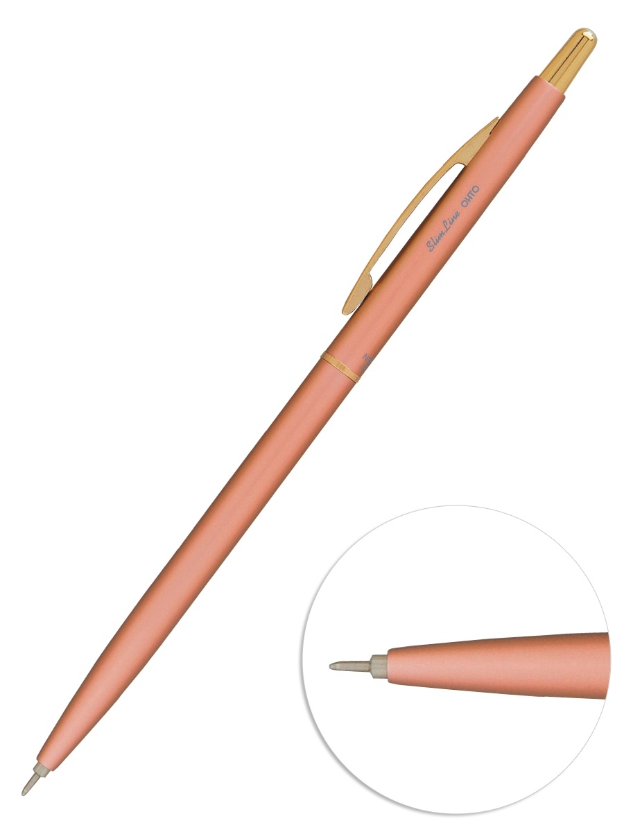 Ручка-роллер подарочная с деревянным футляром 0,5мм OHTO Slim Line черная