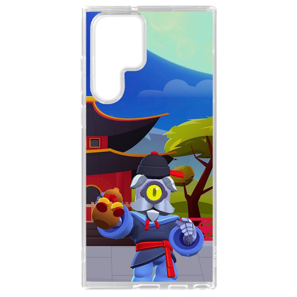

Чехол-накладка Brawl Stars-Великий Мастер Барли для Samsung Galaxy S22 Ultra (S908), Прозрачный