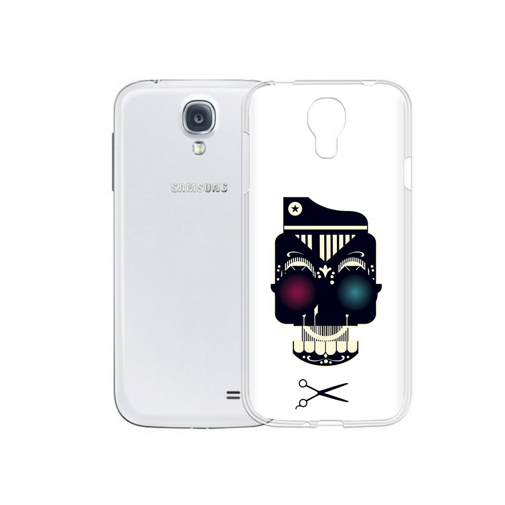 

Чехол MyPads Tocco для Samsung Galaxy S4 черно белый скелет с яркими глазами, Прозрачный, Tocco