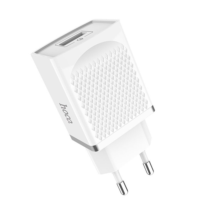 Зарядное устройство USB Hoco C42A (2,4A, быстрая зарядка QC 3.0) без кабеля (белое)