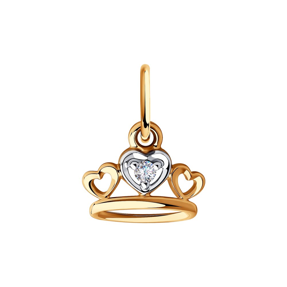 фото Подвеска из красного золота с фианитом diamant 51-130-00745-1