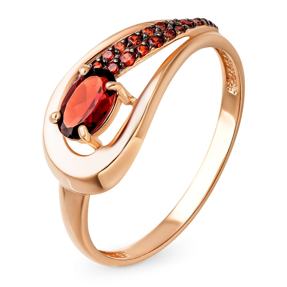 

Кольцо женское из красного золота с гранатом, фианитом 585Gold 201012832, р, 201012832