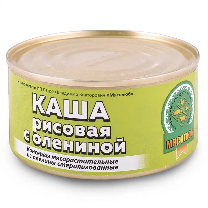 

Консервы Мясолюб каша рисовая с олениной, 325 г