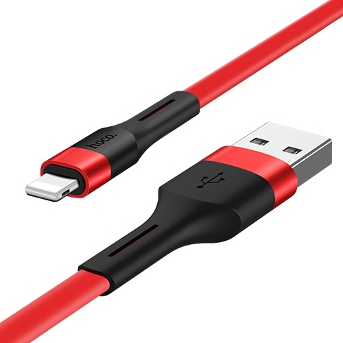 фото Кабель lightning - usb hoco 1 м красный, черный