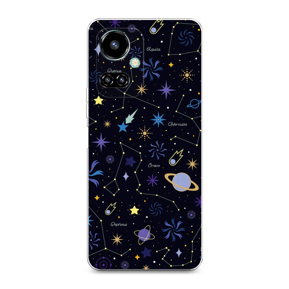 

Чехол на Tecno Camon 19 "Цветной космос", Желтый, 302250-2