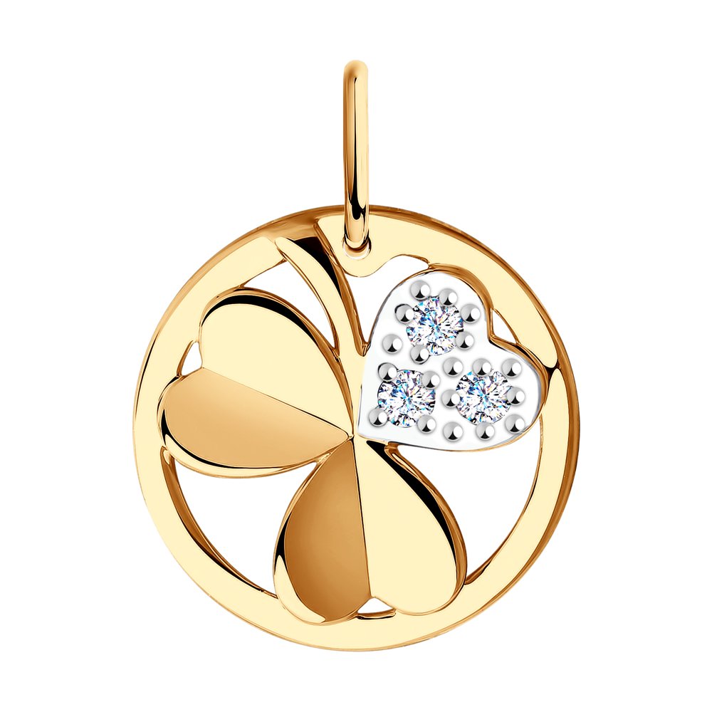 фото Подвеска из красного золота с фианитом diamant 51-130-00669-1