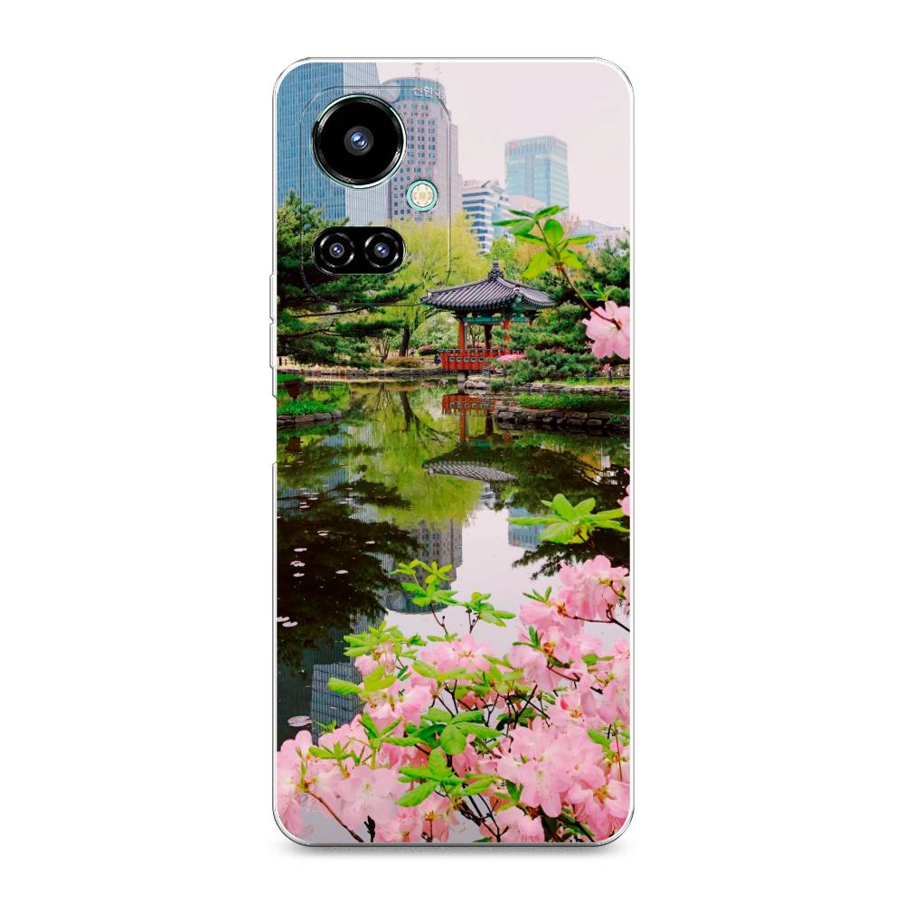 

Чехол на Tecno Camon 19 "Сакура возле озера", Зеленый;розовый;голубой, 302250-2