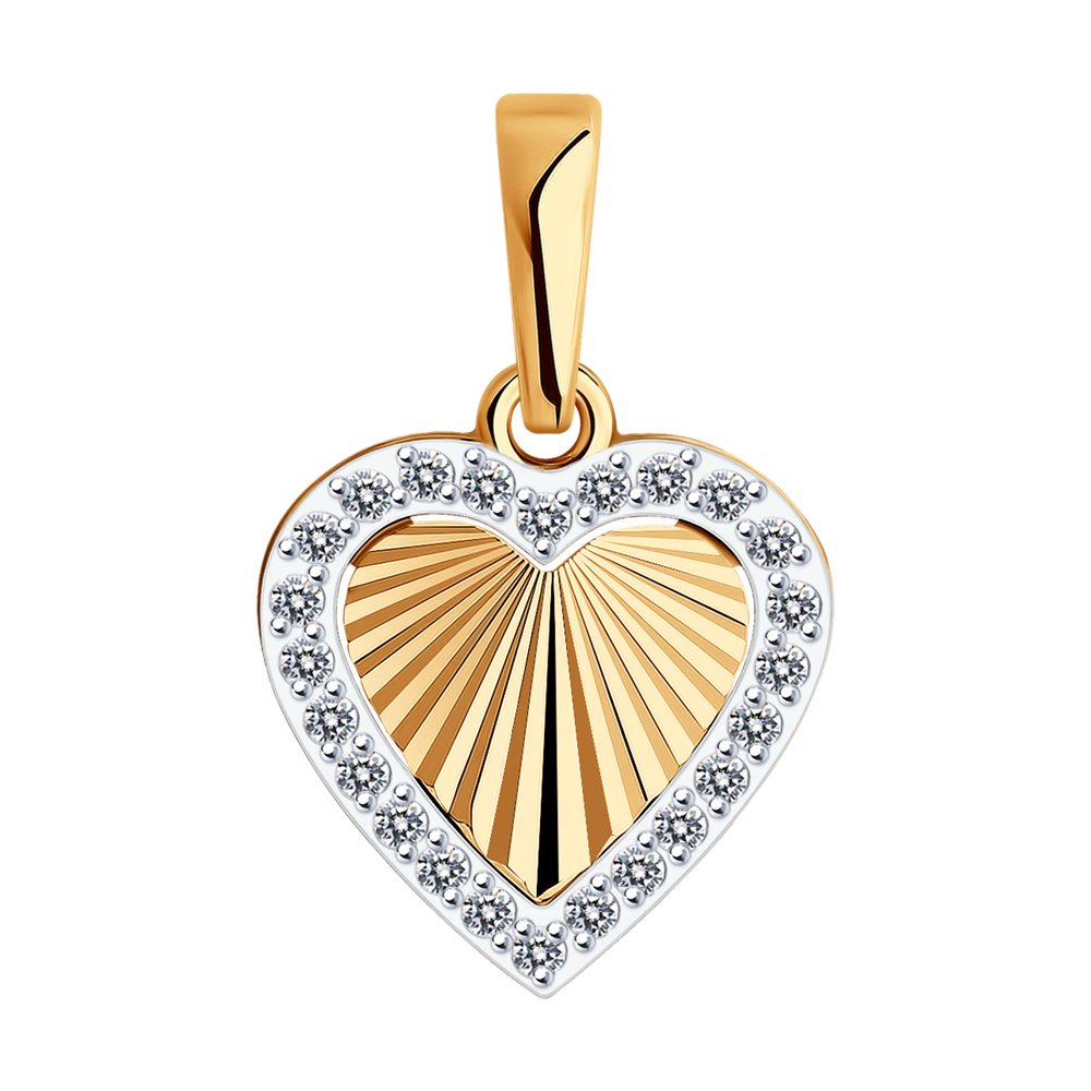 фото Подвеска из красного золота с фианитом diamant 51-130-01078-1