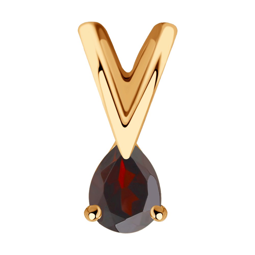 фото Подвеска из красного золота с гранатом diamant 51-330-01312-2