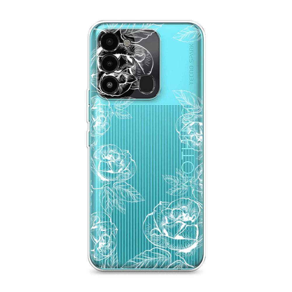 

Чехол на Tecno Spark Go 2022 "Розы графика", Черный;серый, 301350-2
