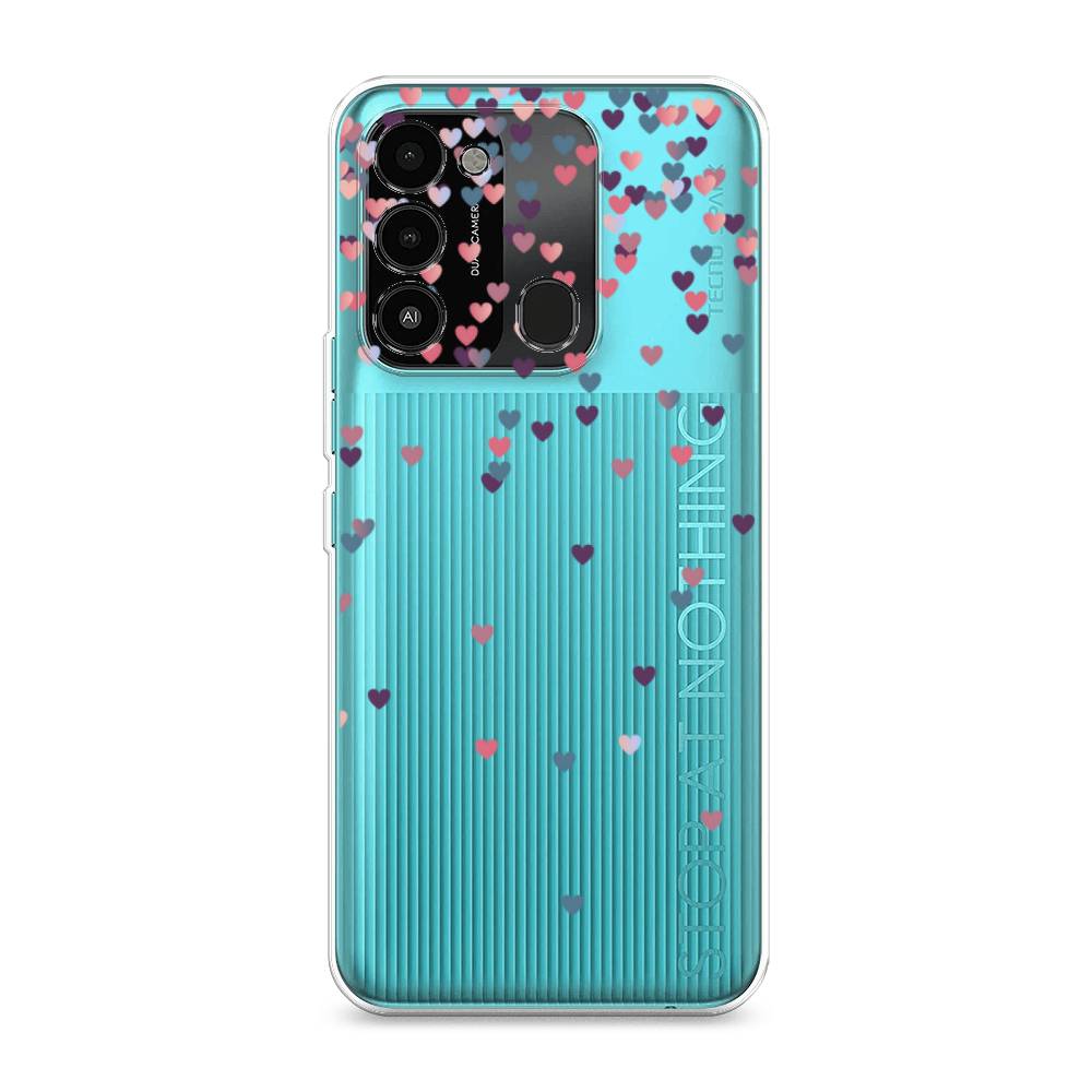 

Чехол на Tecno Spark Go 2022 "Посыпка сердечки", Розовый;фиолетовый, 301350-3