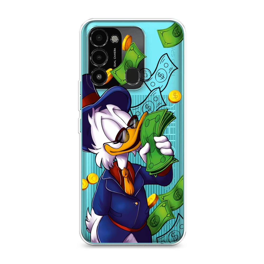 

Чехол на Tecno Spark Go 2022 "Scrooge McDuck with Money", Синий;зеленый;белый, 301350-6