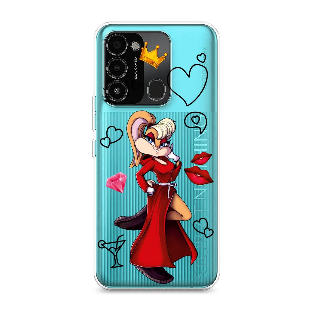 

Чехол на Tecno Spark Go 2022 "Rich Lola Bunny", Красный;бежевый;оранжевый, 301350-6
