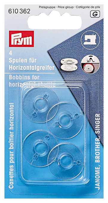 Шпульки для горизонтально вращающегося челнока Prym 610362 4 шт 249₽
