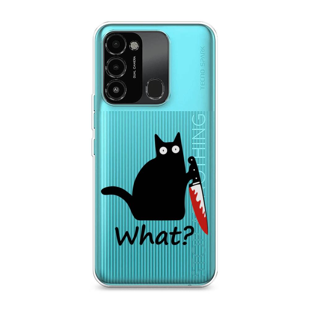 

Чехол на Tecno Spark Go 2022 "Котик с ножом", Черный;красный, 301350-6