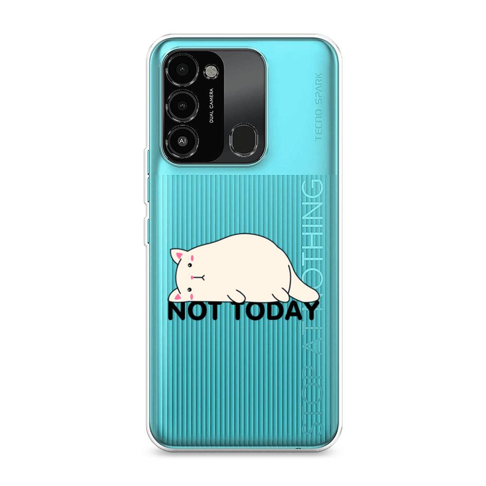 

Чехол на Tecno Spark Go 2022 "Cat not today", Белый;розовый;черный, 301350-1