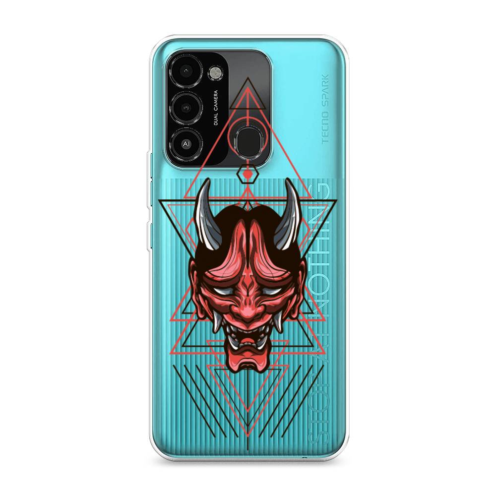

Чехол на Tecno Spark Go 2022 "Hanya Oni mask", Серый;красный;черный, 301350-4