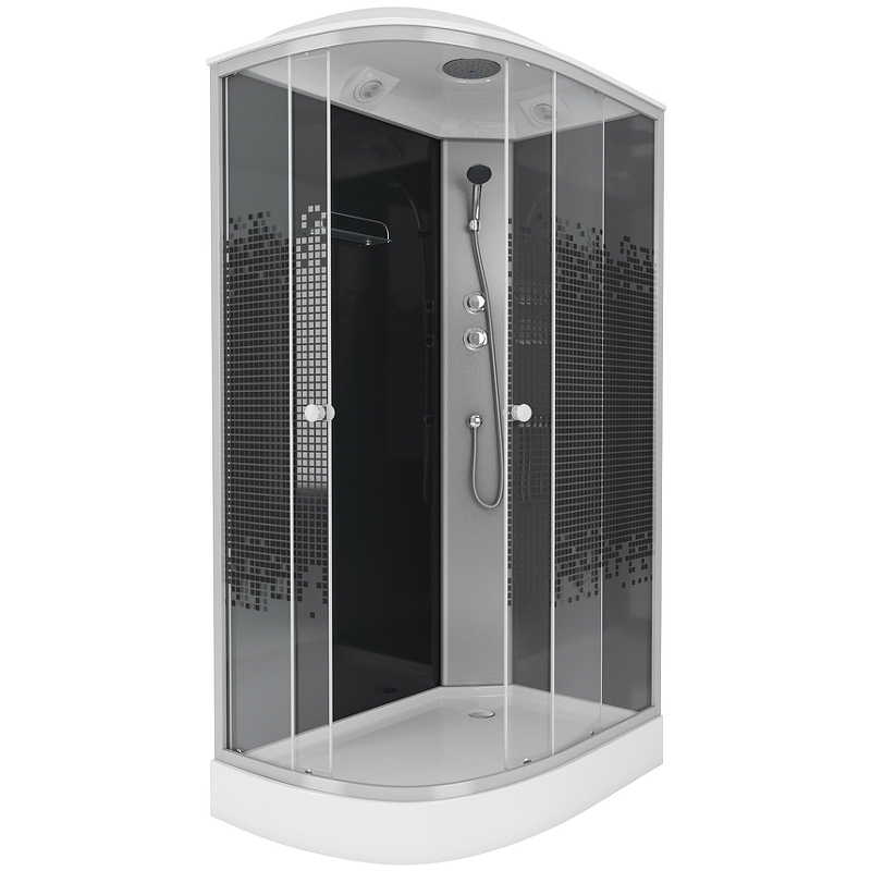 

Душевая кабина Niagara Eco NG-4512-14R BLACK120х80х215 низкий поддон, стекло мозаика