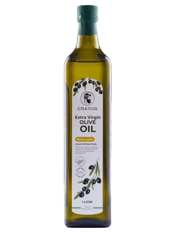 Оливковое масло Cratos Extra Virgin Olive oil Cold Extraction нерафинированное, 1 л