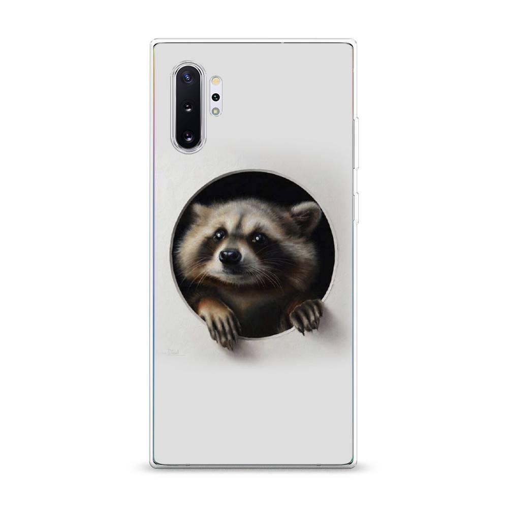 

Чехол Awog на Samsung Galaxy Note 10 Plus "Любопытный енот", Разноцветный, 28550-1