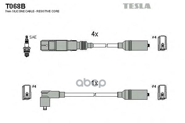 

Комплект Проводов Зажигания TESLA T068B