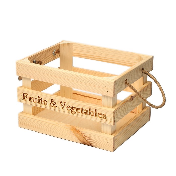 Ящик для овощей и фруктов, 29x23x19 см, деревянный
