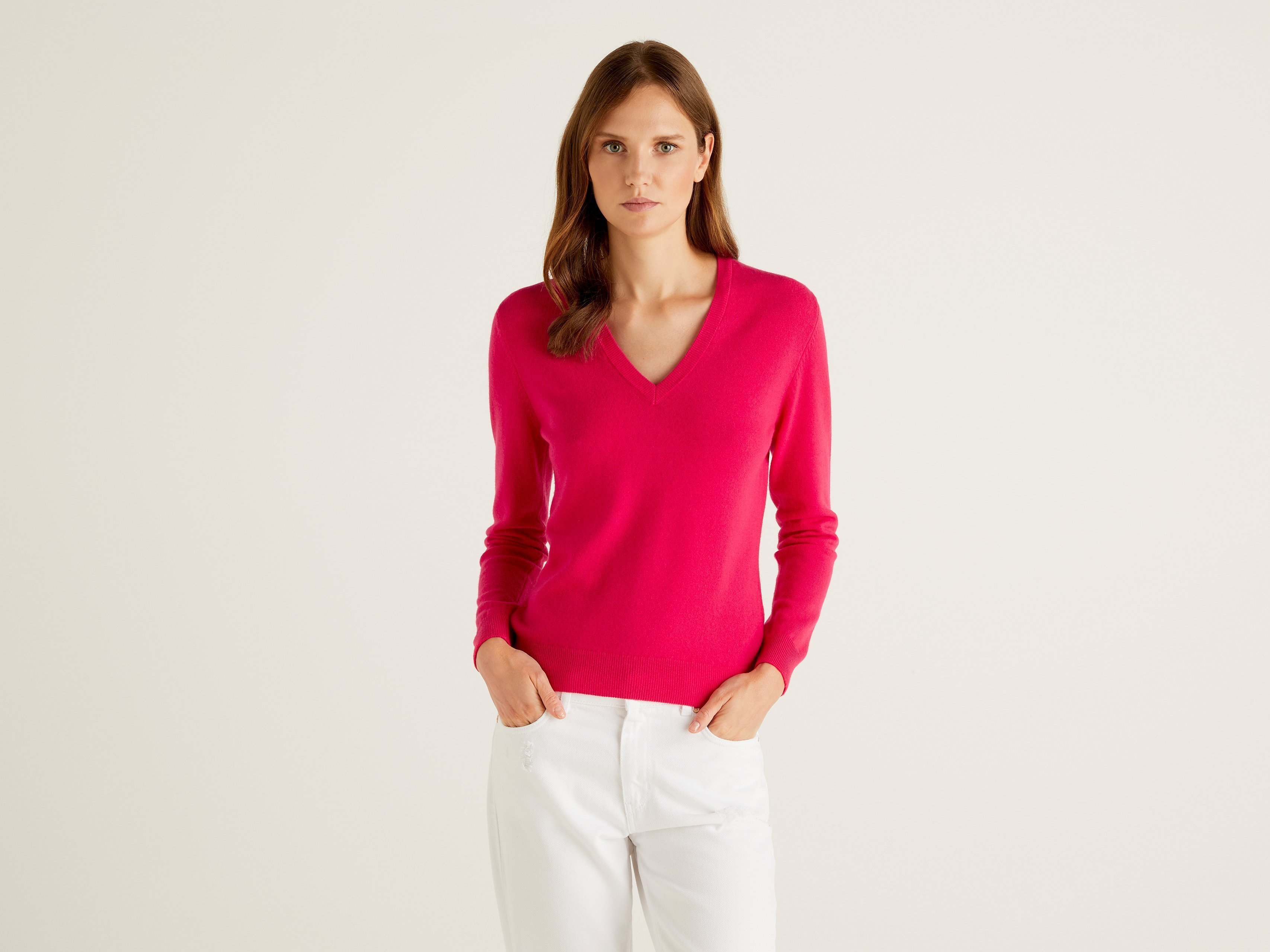 

Пуловер женский United Colors of Benetton 21A_1002D4488 розовый M, 21A_1002D4488