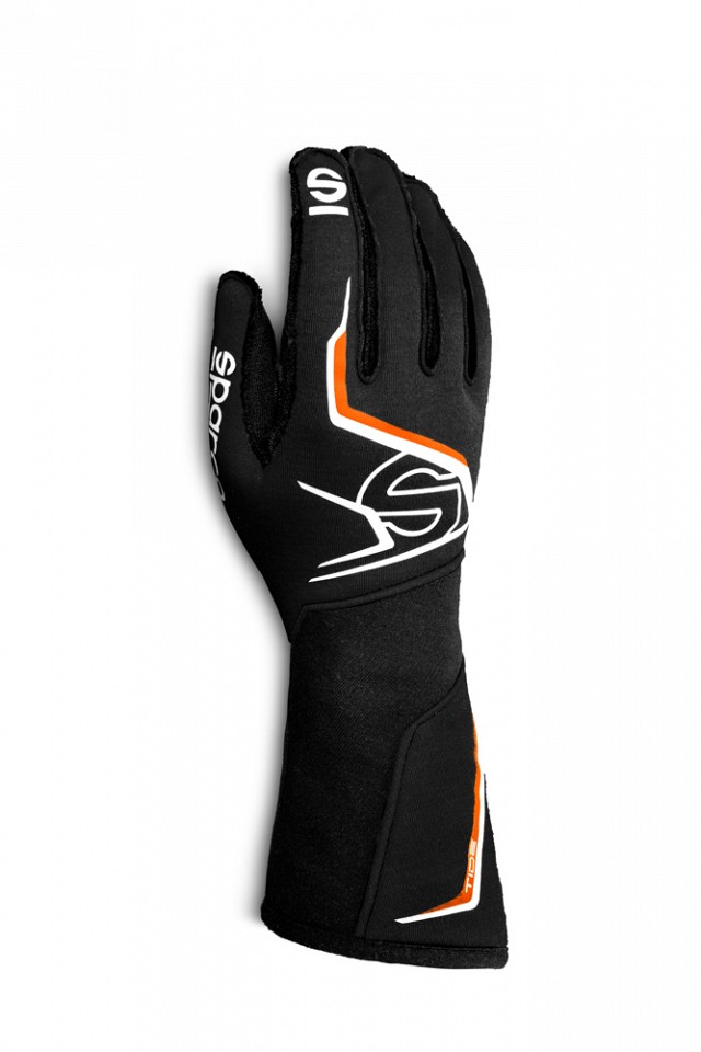 

Sparco 00135612NRAF Перчатки для автоспорта TIDE, FIA 8856-2018, чёрный/оранжевый, р-р 12