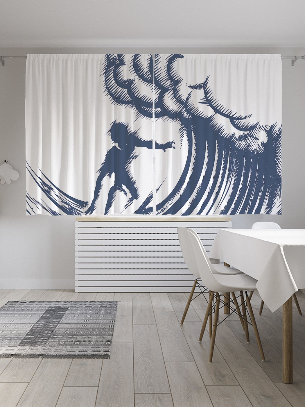 

Шторы JoyArty с фотопечатью "Поймал волну" из сатена, 290х180 см, Поймал волну