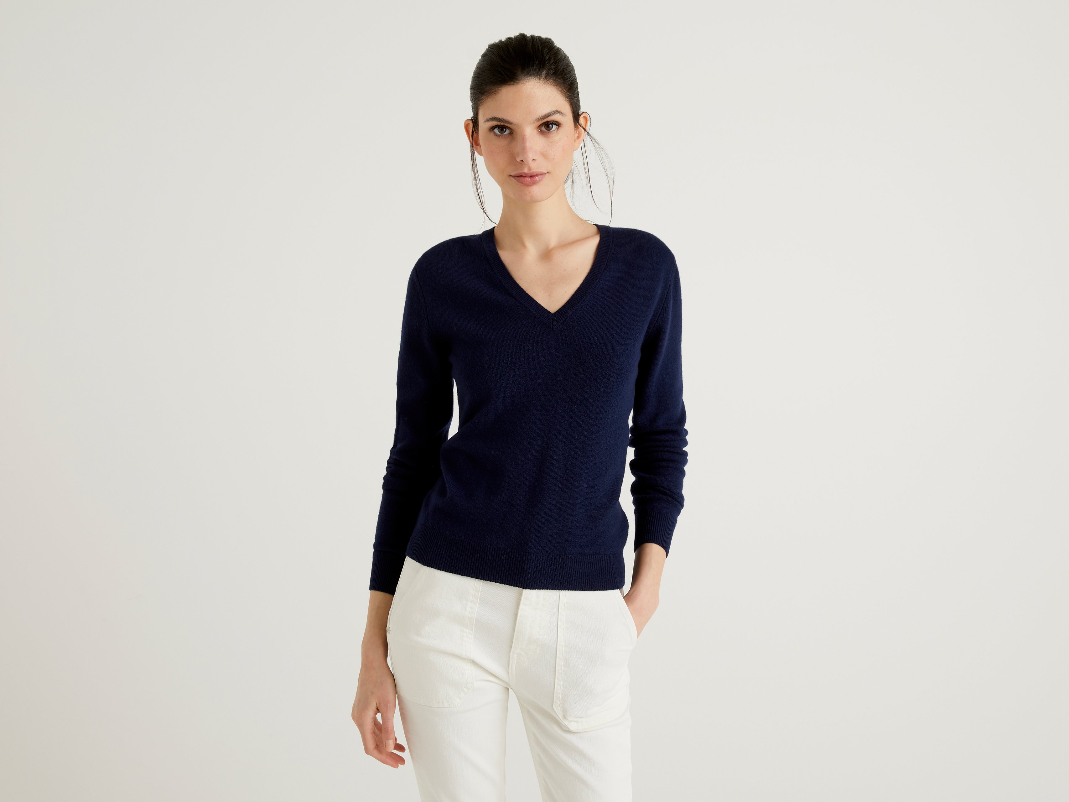 

Пуловер женский United Colors of Benetton 21A_1002D4488 синий XL, 21A_1002D4488
