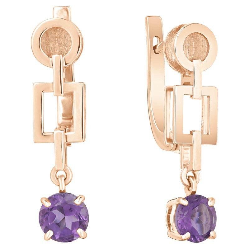

Серьги из серебра с аметистом LAZURIT-ONLINE 6688RG, 6688RG