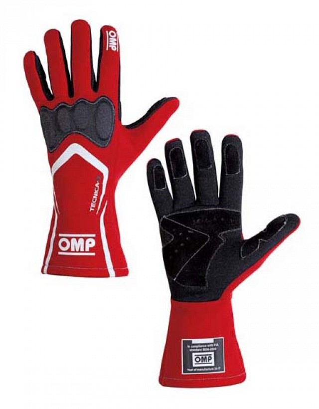 

OMP Racing IB/764/R/L Перчатки для автоспорта TECNICA-S, FIA, красный/белый, р-р L