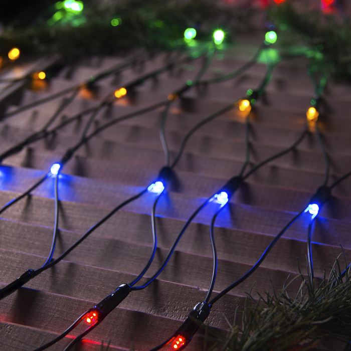 

Гирлянда «Сеть» 2 х 1.5 м , IP44, УМС, тёмная нить, 192 LED, свечение мульти, 220 В
