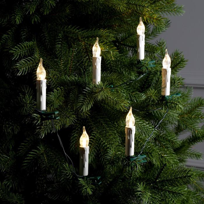 

Световая гирлянда новогодняя Luazon Lighting Свечи на прищепке 3612377 6 м белый теплый, Свечи на прищепке