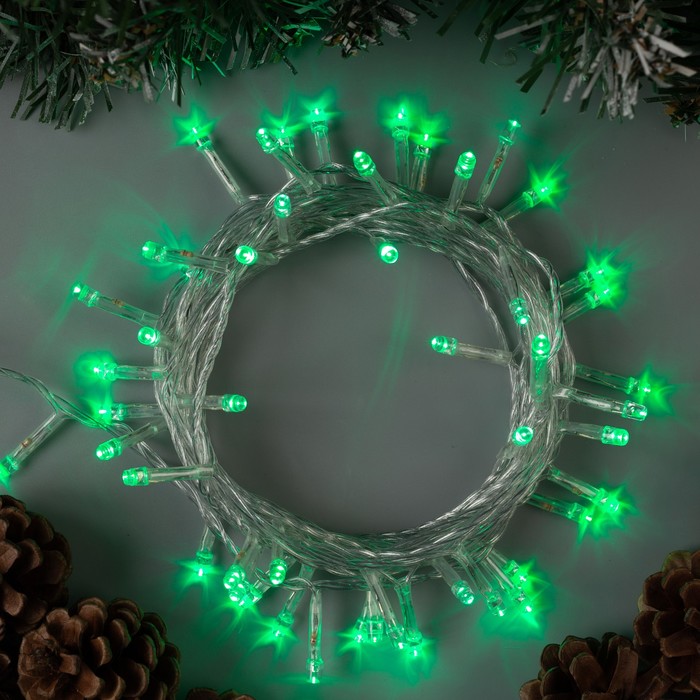 

Световая гирлянда новогодняя Luazon Lighting Нить 3556761 5 м зеленый, Нить
