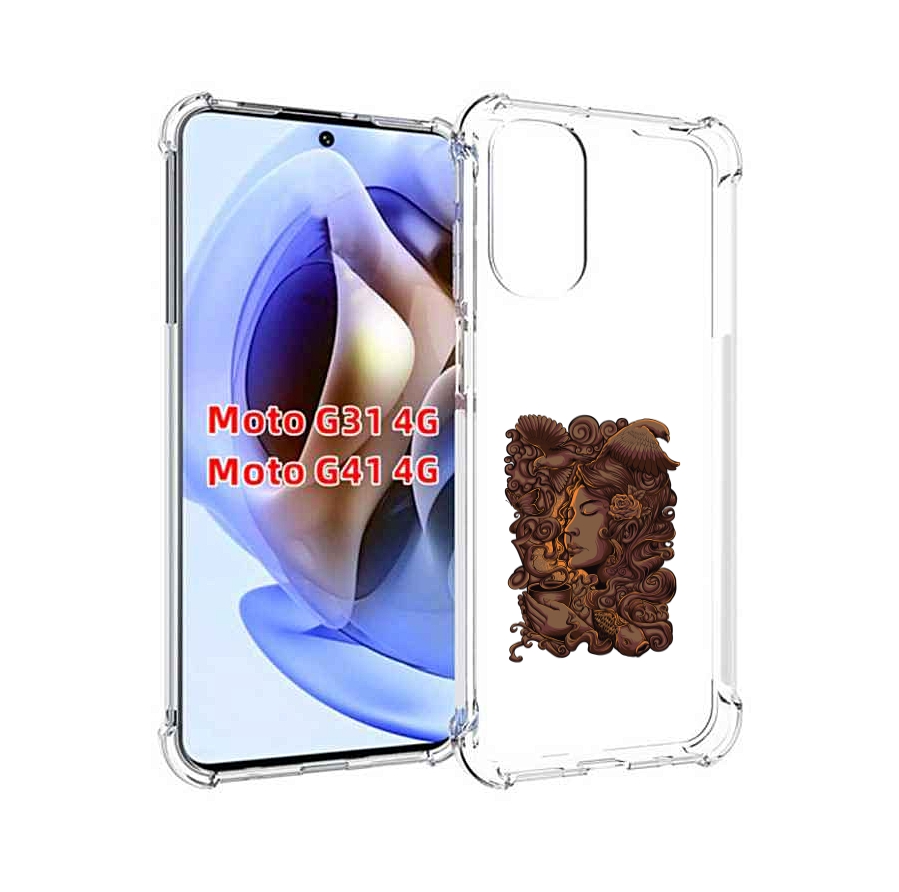 

Чехол MyPads девушка с длинными волосами абстракция для Motorola Moto G31 4G / G41 4G, Прозрачный, Tocco